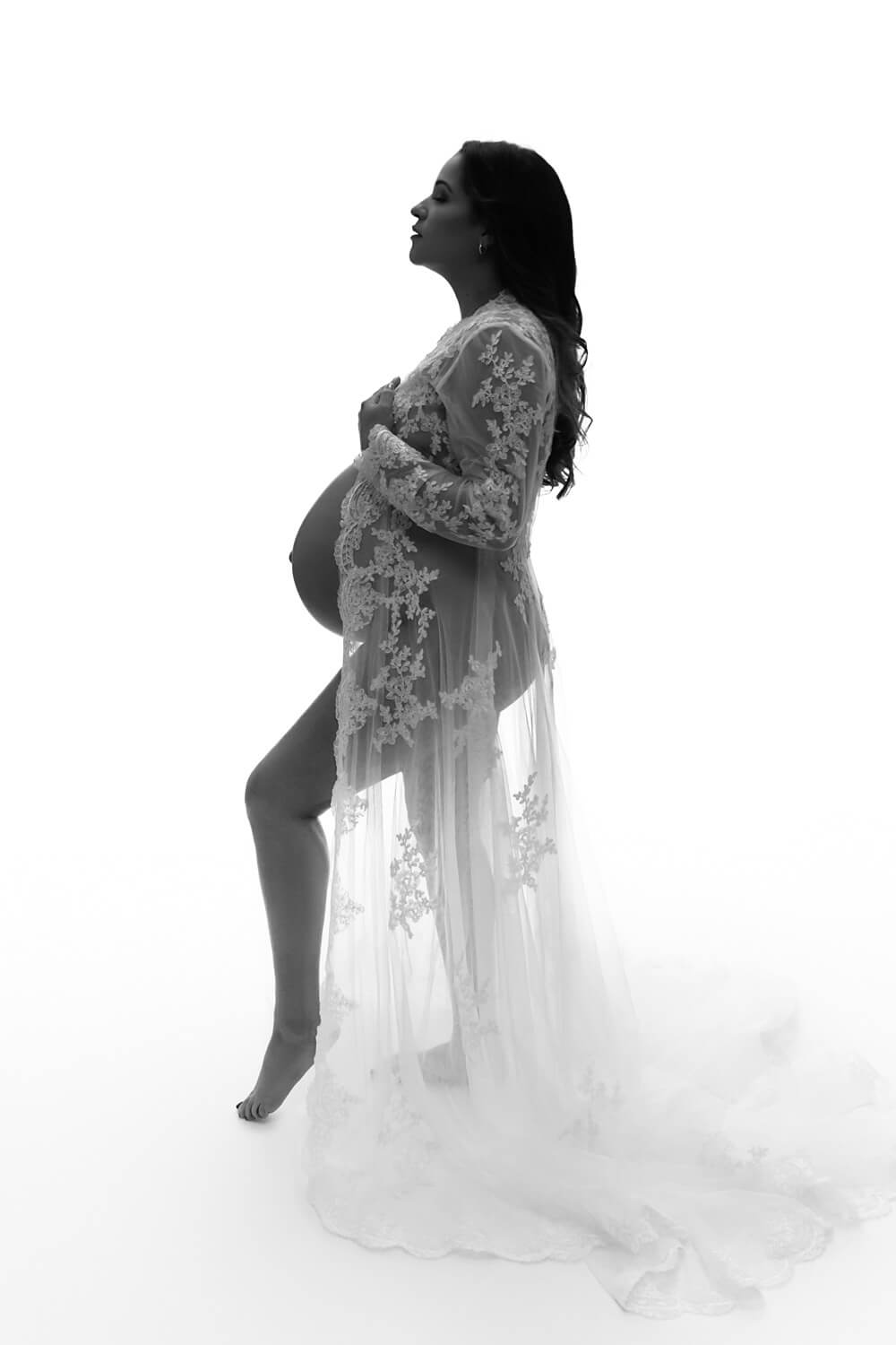 silhouette photo of pregnant woman